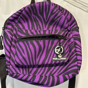 Yak Pak backpack.  Zebra print